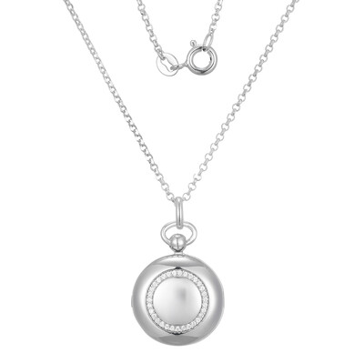 Zircon Silver Necklace (Adela Silber)