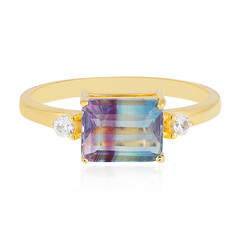 Bi Colour Fluorite Silver Ring