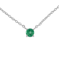 Colombian Emerald Silver Necklace