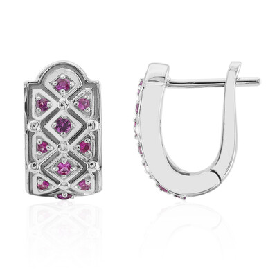 Pink Sapphire Silver Earrings (Remy Rotenier)