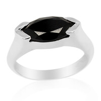 Black Spinel Silver Ring