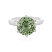 Green Amethyst Silver Ring