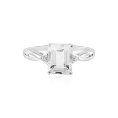 White Quartz Silver Ring
