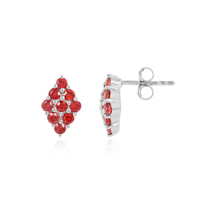 Tanzanian Ruby Silver Earrings