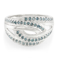 Fancy Diamond Silver Ring