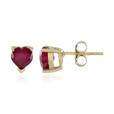 9K Madagascar Ruby Gold Earrings