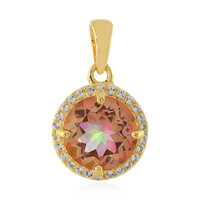 Peach Mystic Topaz Silver Pendant