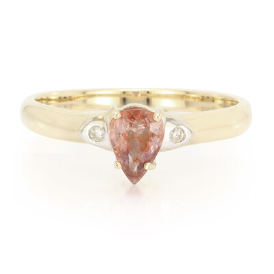 10K Unheated Padparadscha Sapphire Gold Ring