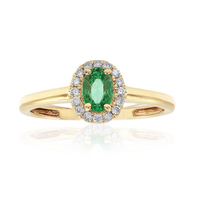 10K AAA Zambian Emerald Gold Ring