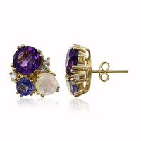 Zambian Amethyst Silver Earrings