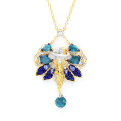 Teal Kyanite Silver Necklace (Gems en Vogue)