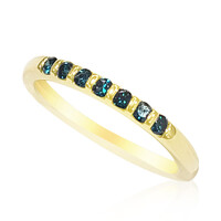 14K SI2 Blue Diamond Gold Ring