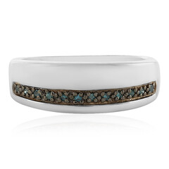 I3 Blue Diamond Silver Ring