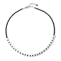 Black Spinel Silver Necklace