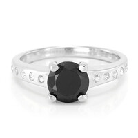 Black Spinel Silver Ring