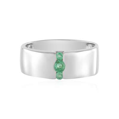 Russian Emerald Silver Ring (de Melo)