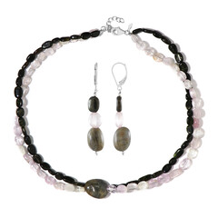 Black Tourmaline Silver Set