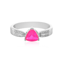 Pink Ethiopian Opal Silver Ring