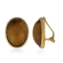 Tiger´s Eye Silver ear clips