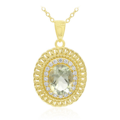 Green Amethyst Silver Necklace