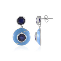 Madagascar Blue Sapphire Silver Earrings (Adela Silber)
