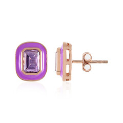 Rose de France Amethyst Silver Earrings