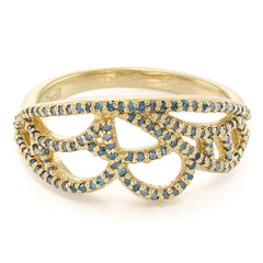 Fancy Diamond Silver Ring