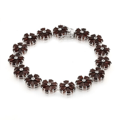 Garnet Silver Bracelet
