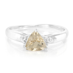 Champagne Quartz Silver Ring