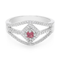 Pink Tourmaline Silver Ring