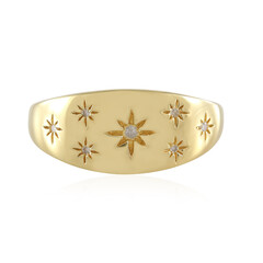 I2 (I) Diamond Silver Ring