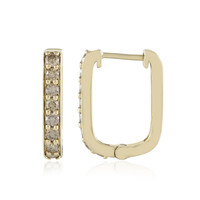 9K SI1 Champagne Diamond Gold Earrings