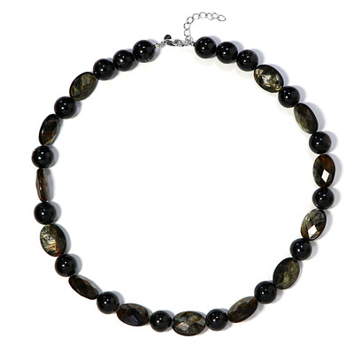 Golden Mica Silver Necklace