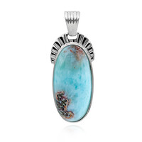 Copper Larimar Silver Pendant