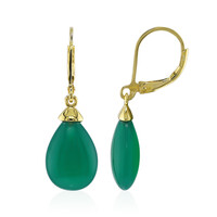 Green Agate Silver Earrings