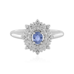 Unheated Ceylon Blue Sapphire Silver Ring