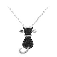Black Spinel Silver Necklace