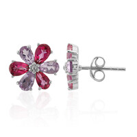 Pink Topaz Silver Earrings