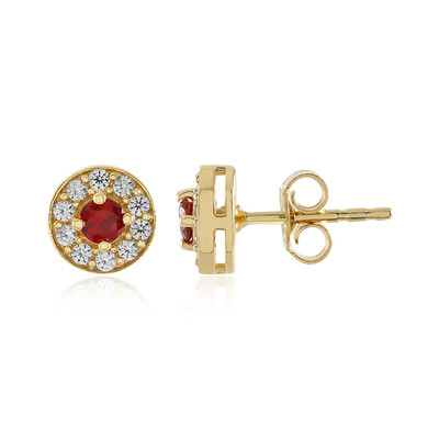Tanzanian Ruby Silver Earrings (Adela Silber)