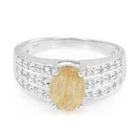 Rutile Quartz Silver Ring