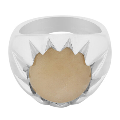 Peach Moonstone Silver Ring