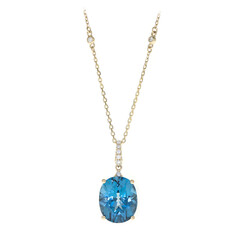 14K London Blue Topaz Gold Necklace (CIRARI)