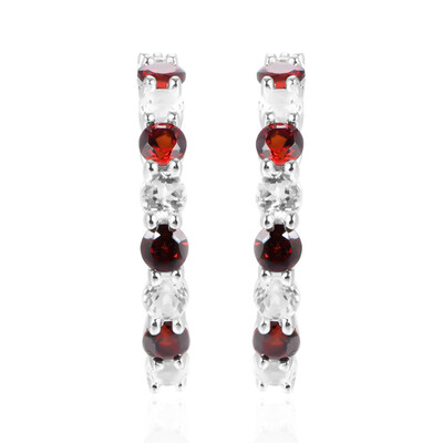 Mozambique Garnet Silver Earrings