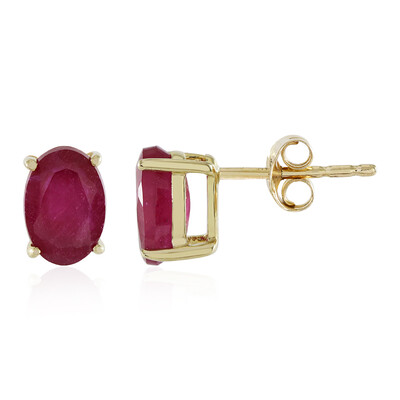 9K Madagascar Ruby Gold Earrings