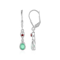Russian Emerald Silver Earrings