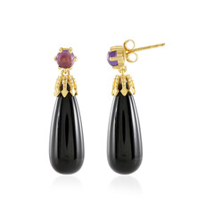 Black Onyx Silver Earrings