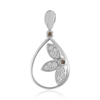 I2 Champagne Diamond Silver Pendant