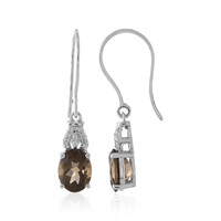 Smoky Quartz Silver Earrings