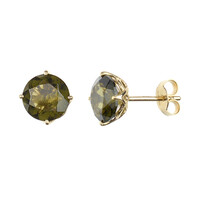 9K Moldavite Gold Earrings