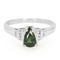 Green Sapphire Silver Ring